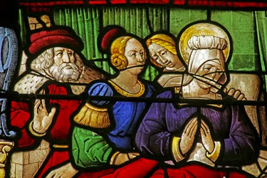 Window depicting the Birth of Saint John the Baptist